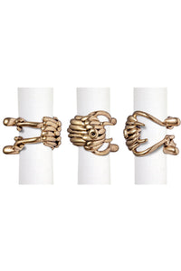 Set de 4 ronds de serviette Haas Monster en laiton - Or