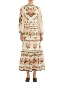 Robe midi Majestic Hearts - Beige