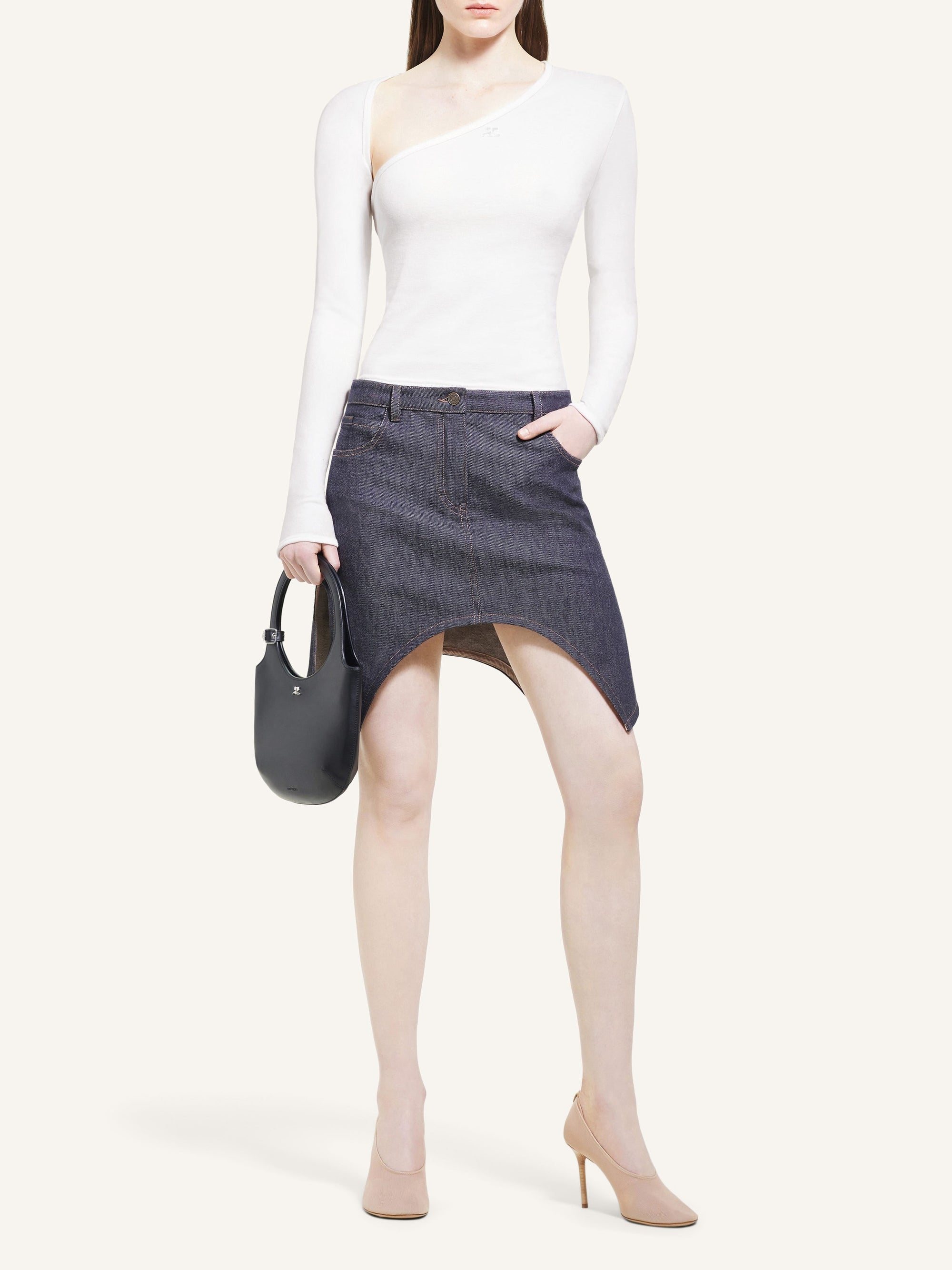 PREMIUM 25pcs NEW / MINI JUPE INVERSÉE EN DENIM - Dark Heather Grey