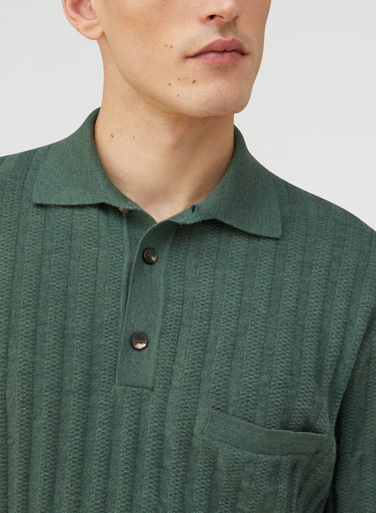 GREEN MINI CABLE POLO SHIRT