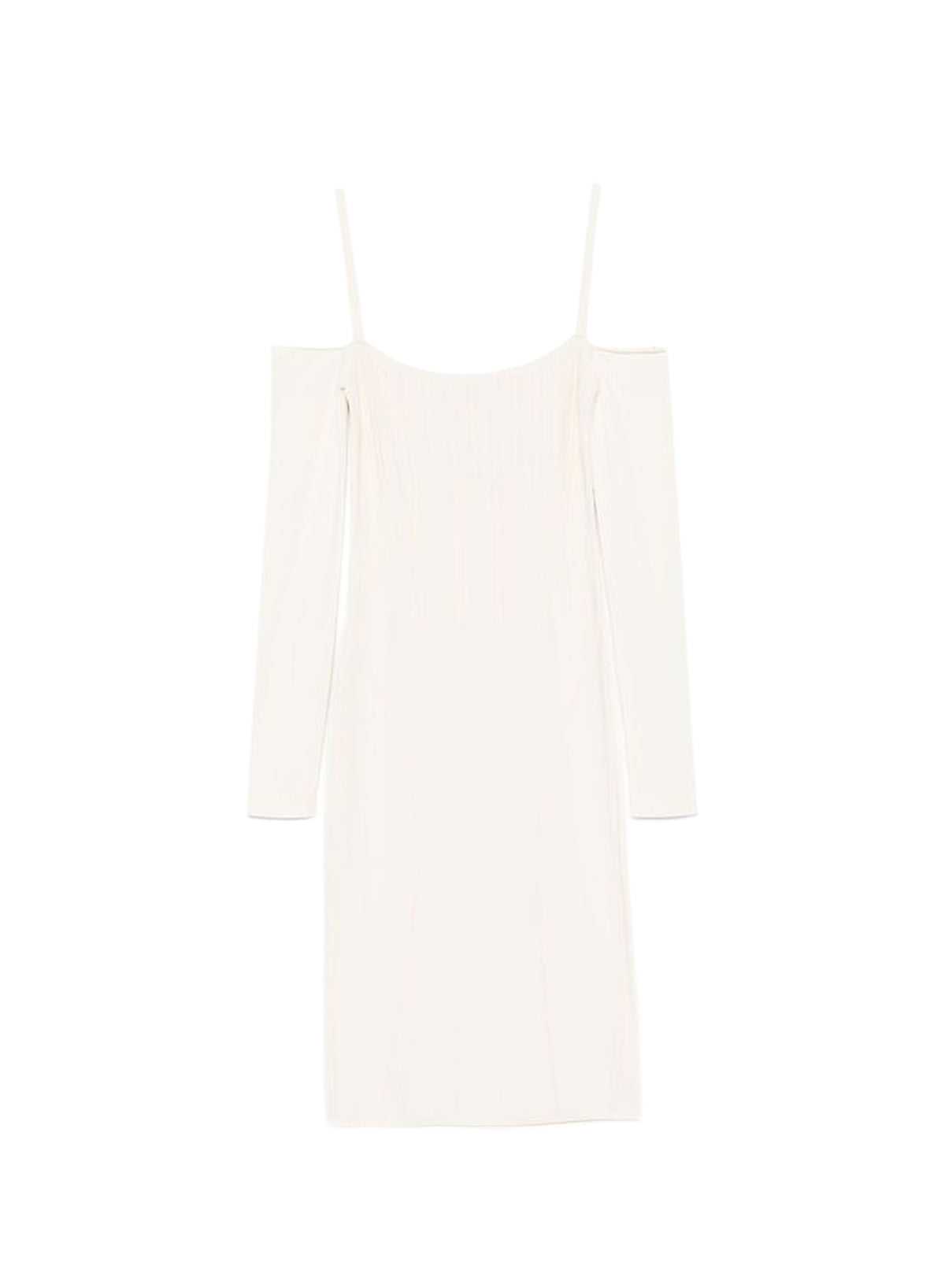 Robe en maille avec baleines apparentes - Off White