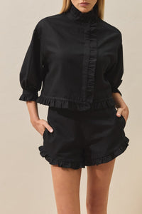 Chemise Le Ludwig en lin mélangé - Noir
