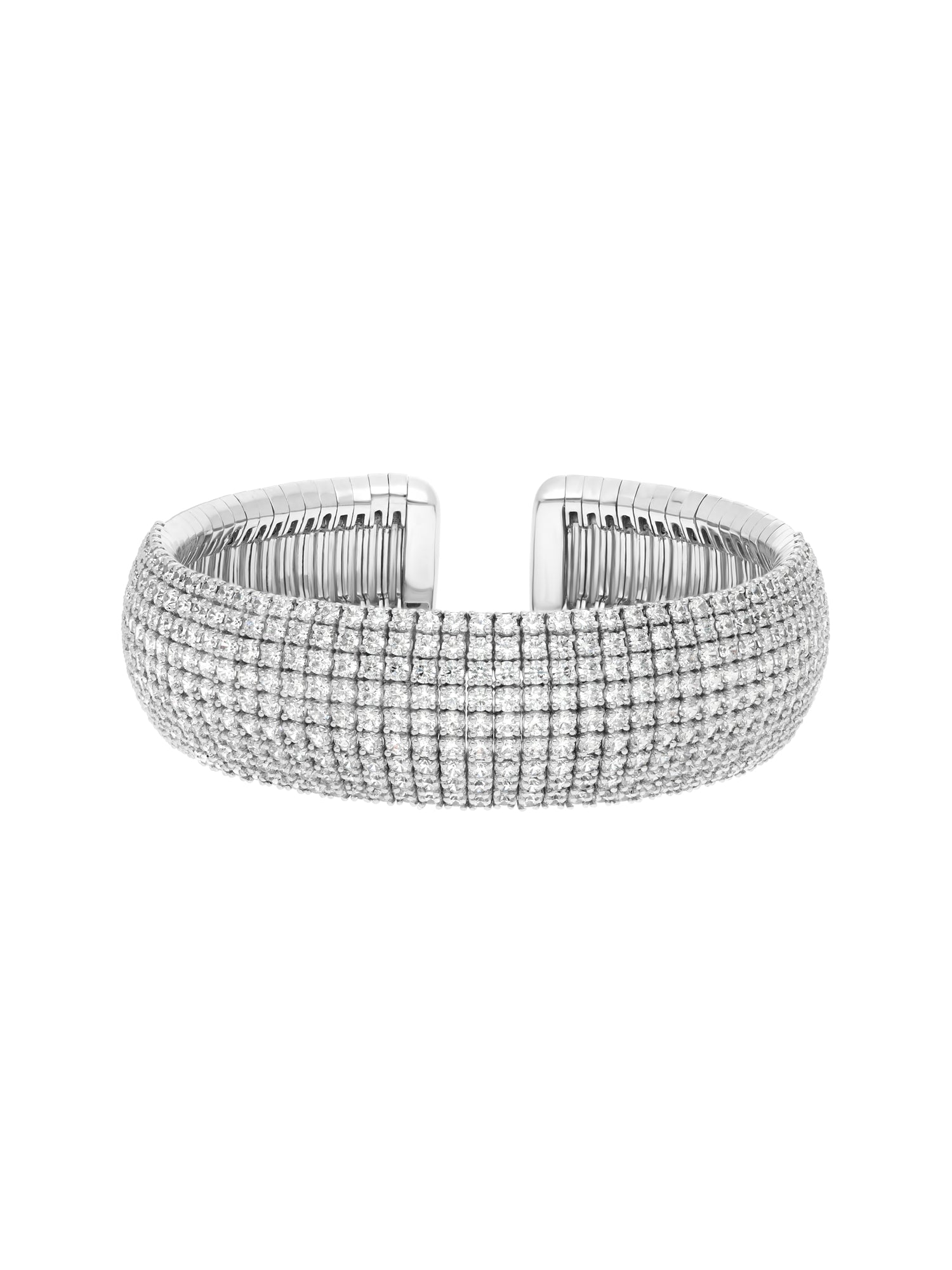 2qty DJV / QTY DISPO : 1-QTY VENDUES : 1-ST : 100% PRIX DJV : 650€ // Argent Rhodié Bracelet en argent rhodié pavée de Burmalite™ blanche taille brillant /// RECO : 576€