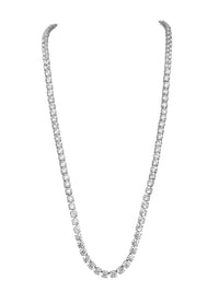 1qty NEW / Argent Rhodié Sautoir sur argent rhodié burmalite™ taille brillant 7mm blanche // RECO : 984€