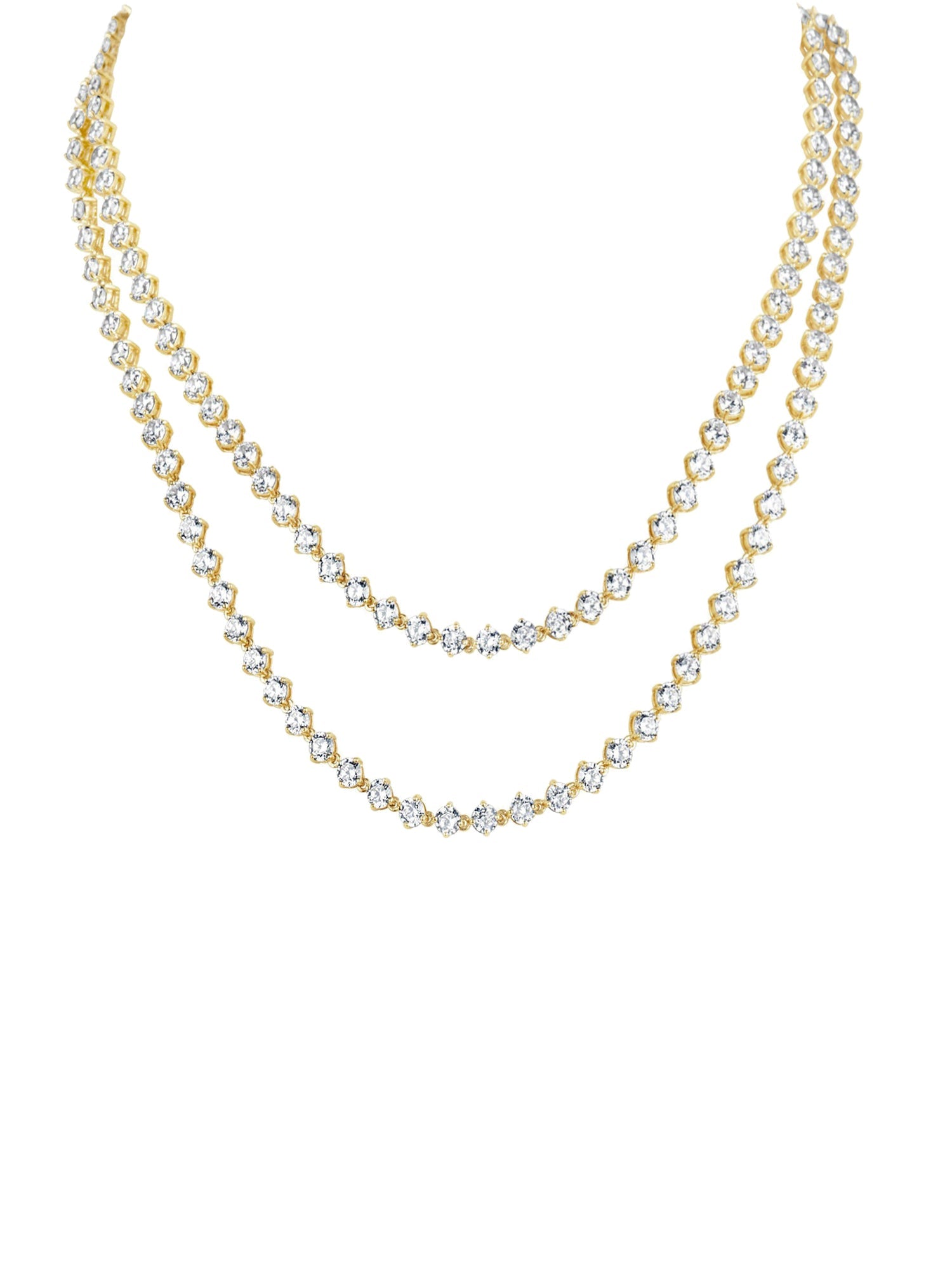 1qty DJV / QTY DISPO : 2-QTY VENDUES : 1-ST : 50% PRIX DJV : 950€ // Vermeil Sautoir en vermeil serti de Burmalite™ blanche 4mm taille brillant /// RECO : 805€