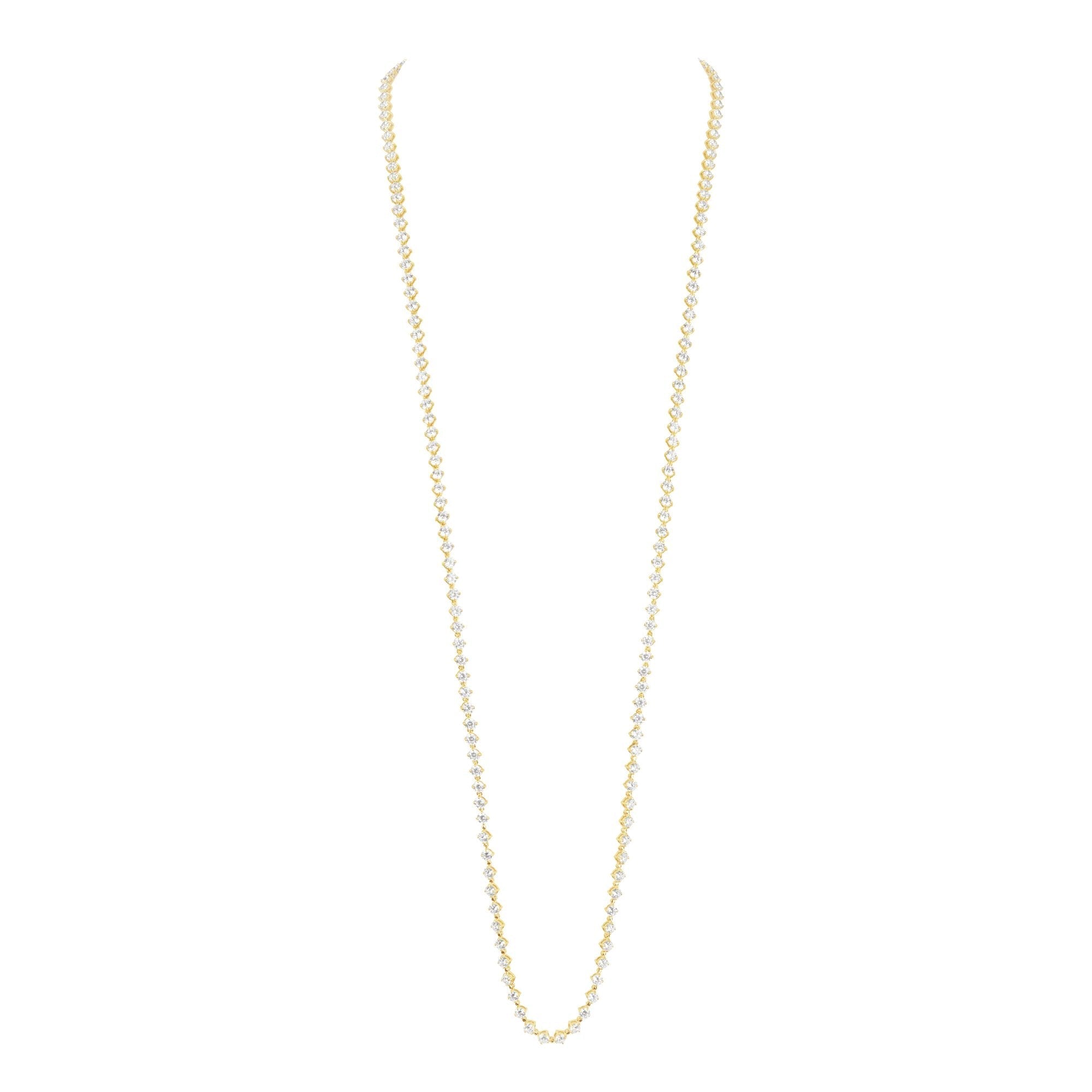 1qty DJV / QTY DISPO : 2-QTY VENDUES : 1-ST : 50% PRIX DJV : 950€ // Vermeil Sautoir en vermeil serti de Burmalite™ blanche 4mm taille brillant /// RECO : 805€