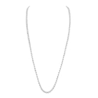 5qty DJV / QTY DISPO : 7-QTY VENDUES : 1-ST : 14% PRIX DJV : 995€ // Argent Rhodié Sautoir 80cm en argent rhodié serti de Burmalite™ blanche taille ovale 6x4mm /// RECO : 999€