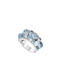 2qty DJV / QTY DISPO : 4-QTY VENDUES : 3-ST : 75% PRIX DJV : 195€ // Argent Bague argent serti de pierre semi précieuse cabochon topaze bleue /// RECO : 194€