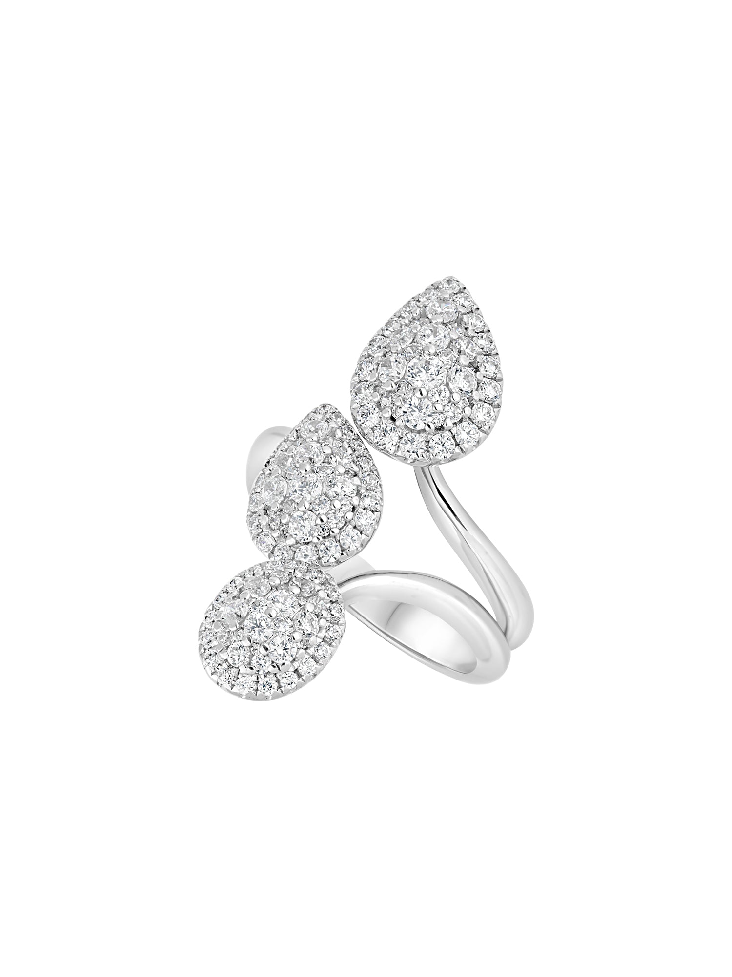 9qty DJV / QTY DISPO : 15-QTY VENDUES : 7-ST : 47% PRIX DJV : 195€ // Argent Rhodié Bague sur argent rhodié serti de pavage taille brillant burmalite™ /// RECO : 177€