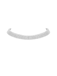 1qty DJV / QTY DISPO : 1-QTY VENDUES : 0-ST : 0% PRIX DJV : 895€ // Argent Choker argent 4 lignes serti de Burmalite™ taille brillant 4mm sur 35cm avec une rallonge de 3 cm /// RECO : 875€