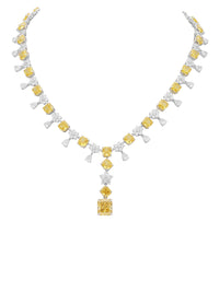 1qty NEW / Argent Rhodié Collier argent rhodié serti de Burmalite taille émeraude jonquille et Burmalite blanche // RECO : 962€