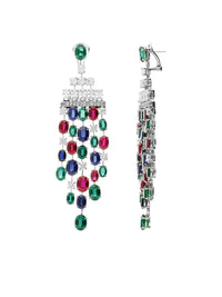 1qty NEW / Argent Boucles d'oreilles sur agent rhodié serties de burmalite™ taille ovales rubis // RECO : 630€