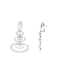 1qty NEW / Or gris 18 ct Boucles d'oreille Flora "Princesse Burmane" sur or gris 18 carats système mixte serties de Burmalite™ taille brillant // RECO : 585€