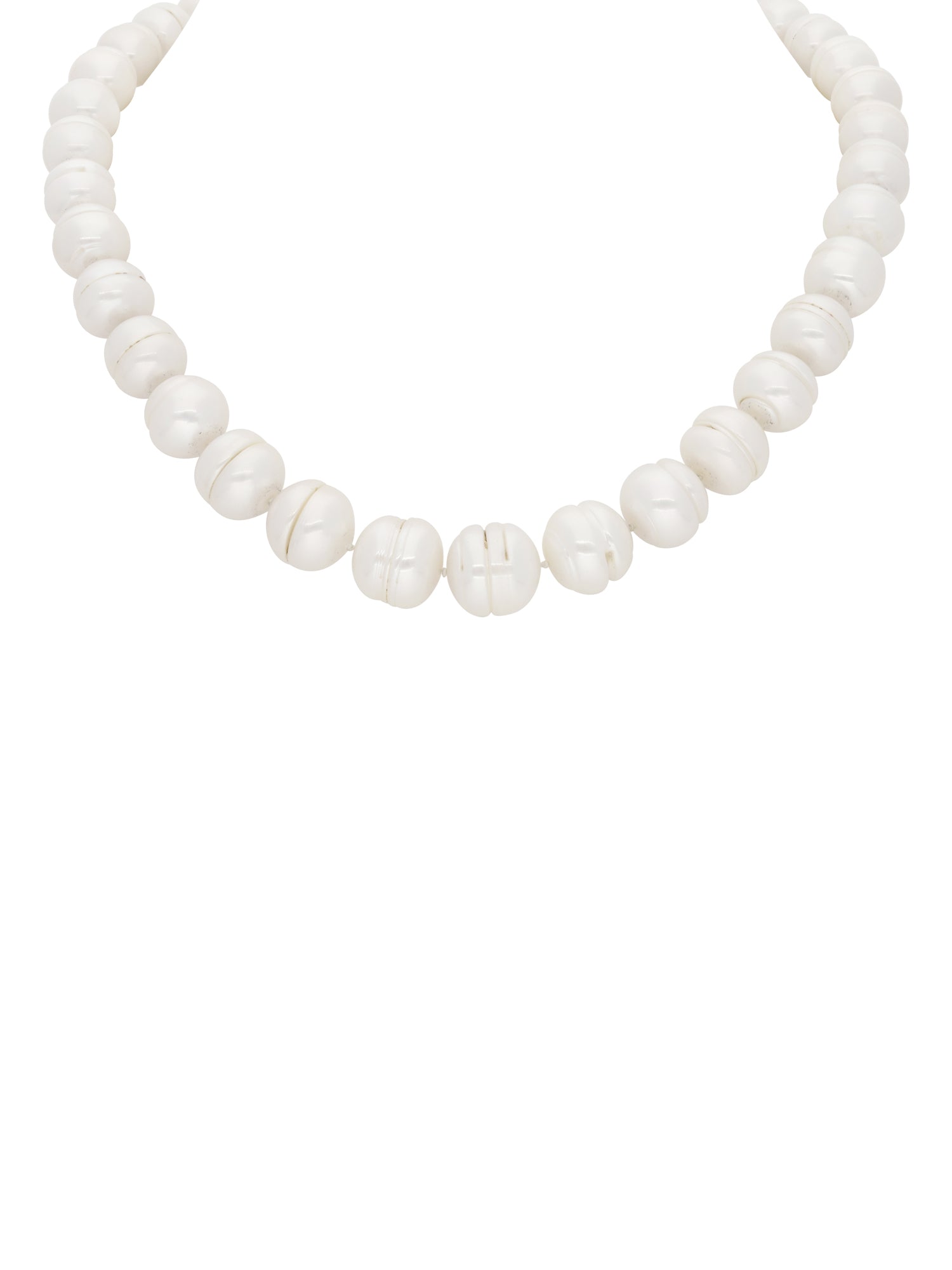 1qty DJV / QTY DISPO : 1-QTY VENDUES : 0-ST : 0% PRIX DJV : 395€ // Argent Collier perle eau douce ovale blanche 14x11mm /// RECO : 400€