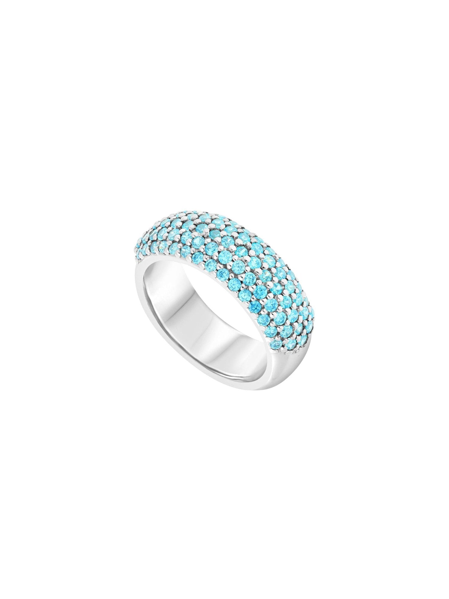 1qty DJV / QTY DISPO : 1-QTY VENDUES : 0-ST : 0% PRIX DJV : 120€ // Argent Rhodié Bague en argent rhodié sertie de Burmalite™ couleur topaze bleu (demi pavée) /// RECO : 99€