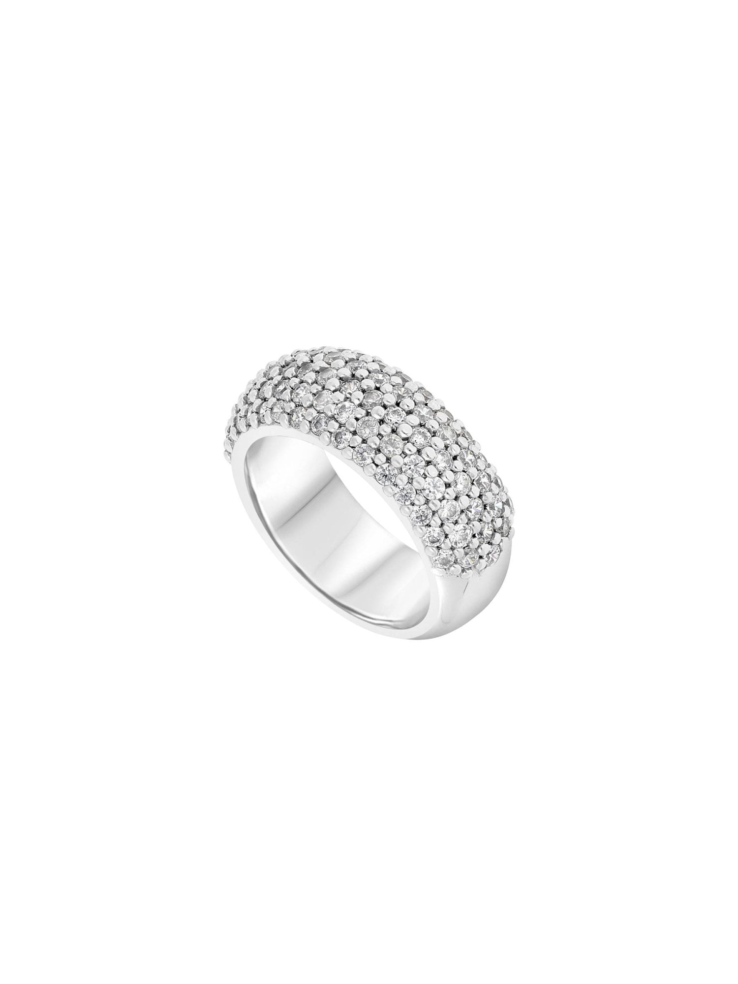 1qty DJV / QTY DISPO : 1-QTY VENDUES : 0-ST : 0% PRIX DJV : 120€ // Argent Rhodié Bague en argent rhodié sertie de Burmalite™ blanche (demi pavée) /// RECO : 99€