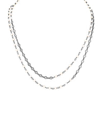 1qty DJV / QTY DISPO : 2-QTY VENDUES : 0-ST : 0% PRIX DJV : 195€ // Argent Sautoir chaine 82cm perle d'eau douce 4mm et Burmalite™ 3mm sur argent noirci /// RECO : 198€