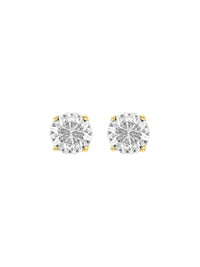 1qty DJV / QTY DISPO : 1-QTY VENDUES : 0-ST : 0% PRIX DJV : 1990€ // Or jaune 18ct Boucles d'oreilles en or jaune 18 carats serties de moissanite taille brillant 8mm /// RECO : 1920€