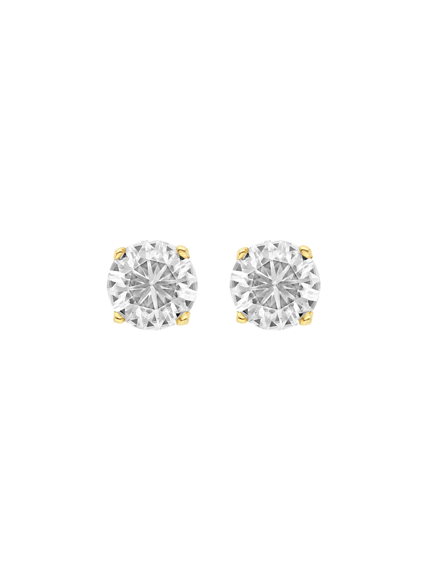 1qty DJV / QTY DISPO : 1-QTY VENDUES : 0-ST : 0% PRIX DJV : 1990€ // Or jaune 18ct Boucles d'oreilles en or jaune 18 carats serties de moissanite taille brillant 8mm /// RECO : 1920€