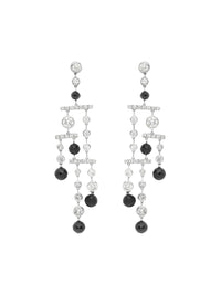 2qty DJV / QTY DISPO : 3-QTY VENDUES : 0-ST : 0% PRIX DJV : 350€ // Argent Rhodié Boucles d'oreilles sur argent rhodié serties taille brillant et pavage Burmalite™ /// RECO : 418€