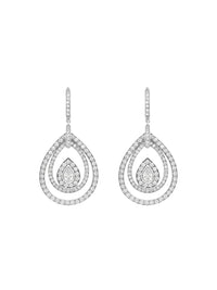 1qty DJV / QTY DISPO : 1-QTY VENDUES : 0-ST : 0% PRIX DJV : 695€ // Or gris 18 ct Boucles d'oreilles pendantes en or gris 18 carats serties de Burmalite™ taille poire serti clos et pavage /// RECO : 989€
