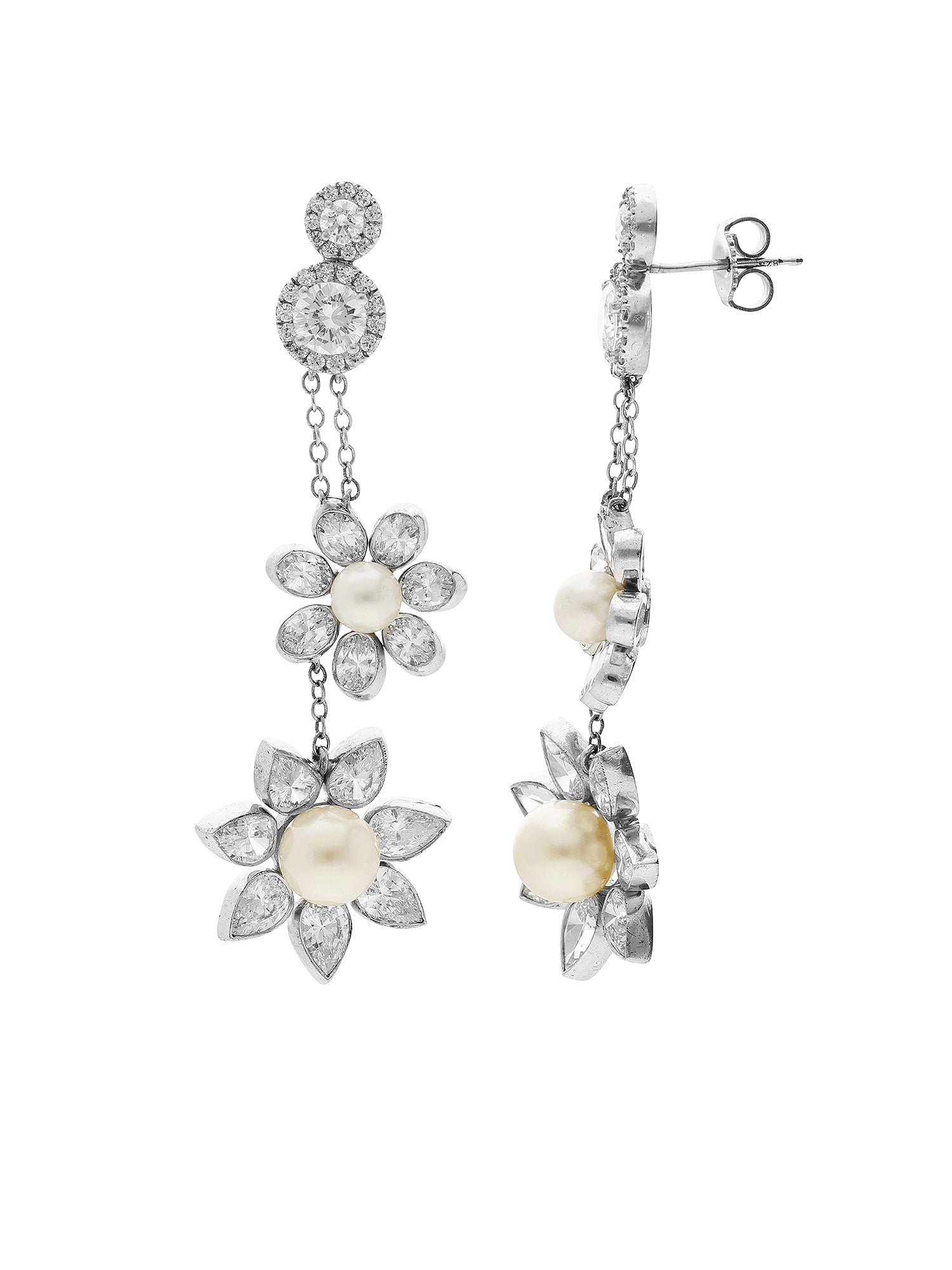 2qty NEW / Argent Rhodié Boucles d'oreille en argent rhodié serties de Burmalite™ taille poire // RECO : 455€