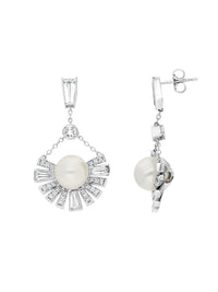 2qty DJV / QTY DISPO : 2-QTY VENDUES : 0-ST : 0% PRIX DJV : 350€ // Argent Rhodié Boucles d'oreille sur argent rhodié serties de Burmalite™ taille baguette trapèze blanche /// RECO : 397€