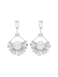 2qty DJV / QTY DISPO : 2-QTY VENDUES : 0-ST : 0% PRIX DJV : 350€ // Argent Rhodié Boucles d'oreille sur argent rhodié serties de Burmalite™ taille baguette trapèze blanche /// RECO : 397€