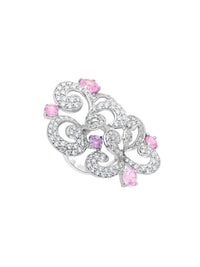 1qty DJV / QTY DISPO : 1-QTY VENDUES : 0-ST : 0% PRIX DJV : 550€ // Or gris 18 ct Bague en or gris sertie de Burmalite™ rose et blanche et pavée de Burmalite™ blanche /// RECO : 525€