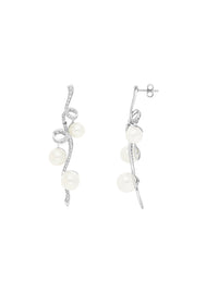 1qty DJV / QTY DISPO : 1-QTY VENDUES : 0-ST : 0% PRIX // Argent Boucles d'oreille Ruban "Princesse Burmane" sur argent serties de pavage taille brillant Burmalite™ /// RECO : 299€