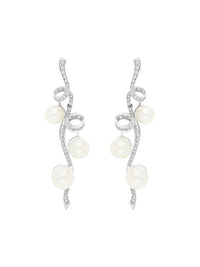 1qty DJV / QTY DISPO : 1-QTY VENDUES : 0-ST : 0% PRIX // Argent Boucles d'oreille Ruban "Princesse Burmane" sur argent serties de pavage taille brillant Burmalite™ /// RECO : 299€