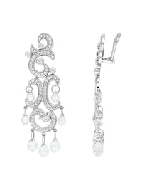 1qty DJV / QTY DISPO : 1-QTY VENDUES : 0-ST : 0% PRIX DJV : 350€ // Argent Rhodié Boucles d'oreille en argent rhodié serties de Burmalite™ blanche taille brillant /// RECO : 278€