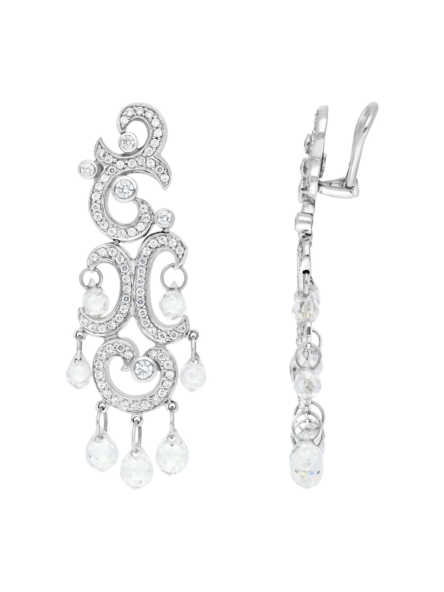 1qty DJV / QTY DISPO : 1-QTY VENDUES : 0-ST : 0% PRIX DJV : 350€ // Argent Rhodié Boucles d'oreille en argent rhodié serties de Burmalite™ blanche taille brillant /// RECO : 278€