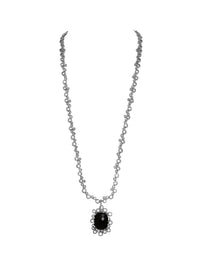 1qty NEW / Argent Rhodié Sautoir 80 cm serti de Burmalite blanche taille brillant // RECO : 1470€