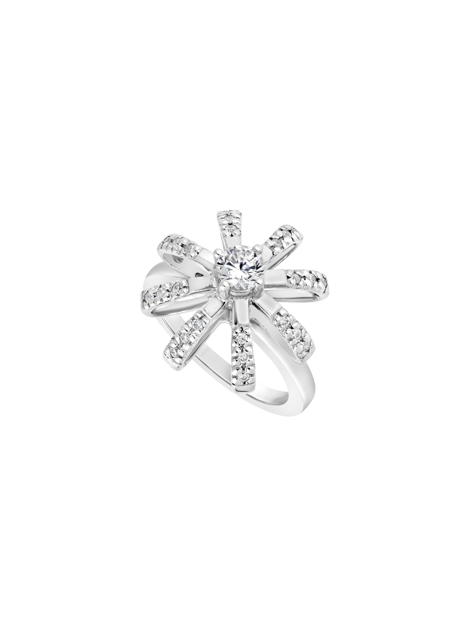 3qty DJV / QTY DISPO : 3-QTY VENDUES : 0-ST : 0% PRIX DJV : 295€ // Or gris 18 ct Bague en or gris 18 carats sertie de Burmalite™ blanche taille brillant et pavage /// RECO : 290€