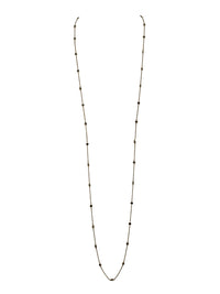 1qty NEW / Or noir 18 ct Sautoir chaine en or noir 18 carats serti de Burmalite noire serti clos // RECO : 848€