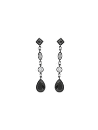 2qty DJV / QTY DISPO : 0-QTY VENDUES : 0-ST : 0% PRIX // Argent Boucles d'oreilles en argent noirci serties de taille brillant /// RECO : 260€