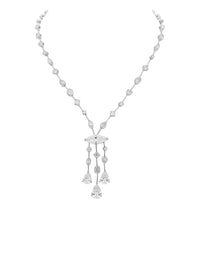 1qty NEW / Argent Rhodié Collier lame couteau sur argent rhodié serti de Burmalite™ taille marquise // RECO : 1622€