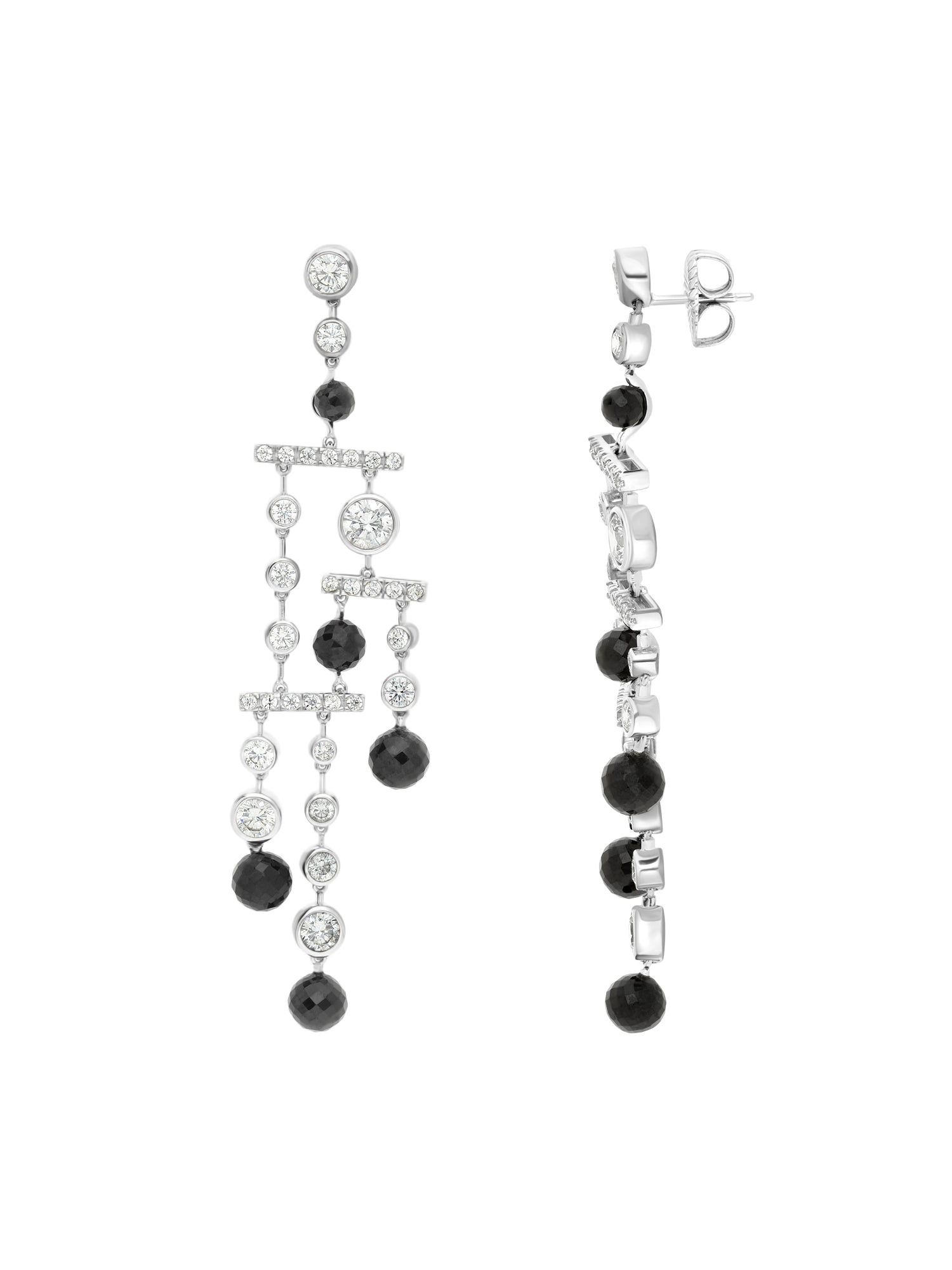 2qty DJV / QTY DISPO : 3-QTY VENDUES : 0-ST : 0% PRIX DJV : 350€ // Argent Rhodié Boucles d'oreilles sur argent rhodié serties taille brillant et pavage Burmalite™ /// RECO : 418€