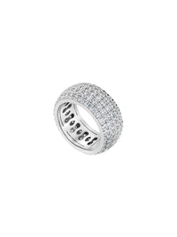 1qty DJV / QTY DISPO : 3-QTY VENDUES : 3-ST : 100% PRIX DJV : 250€ // Argent Rhodié Alliance en argent rhodié sertie de Burmalite™ blanche taille brillant pavée /// RECO : 260€