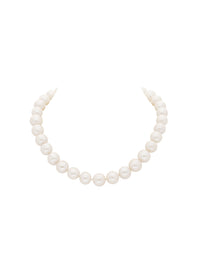 3qty DJV / QTY DISPO : 2-QTY VENDUES : 0-ST : 0% PRIX DJV : 650€ // Argent Rhodié Collier 40cm perles d'eau douce avec fermoir argent rhodié pavée de Burmalite blanche /// RECO : 588€