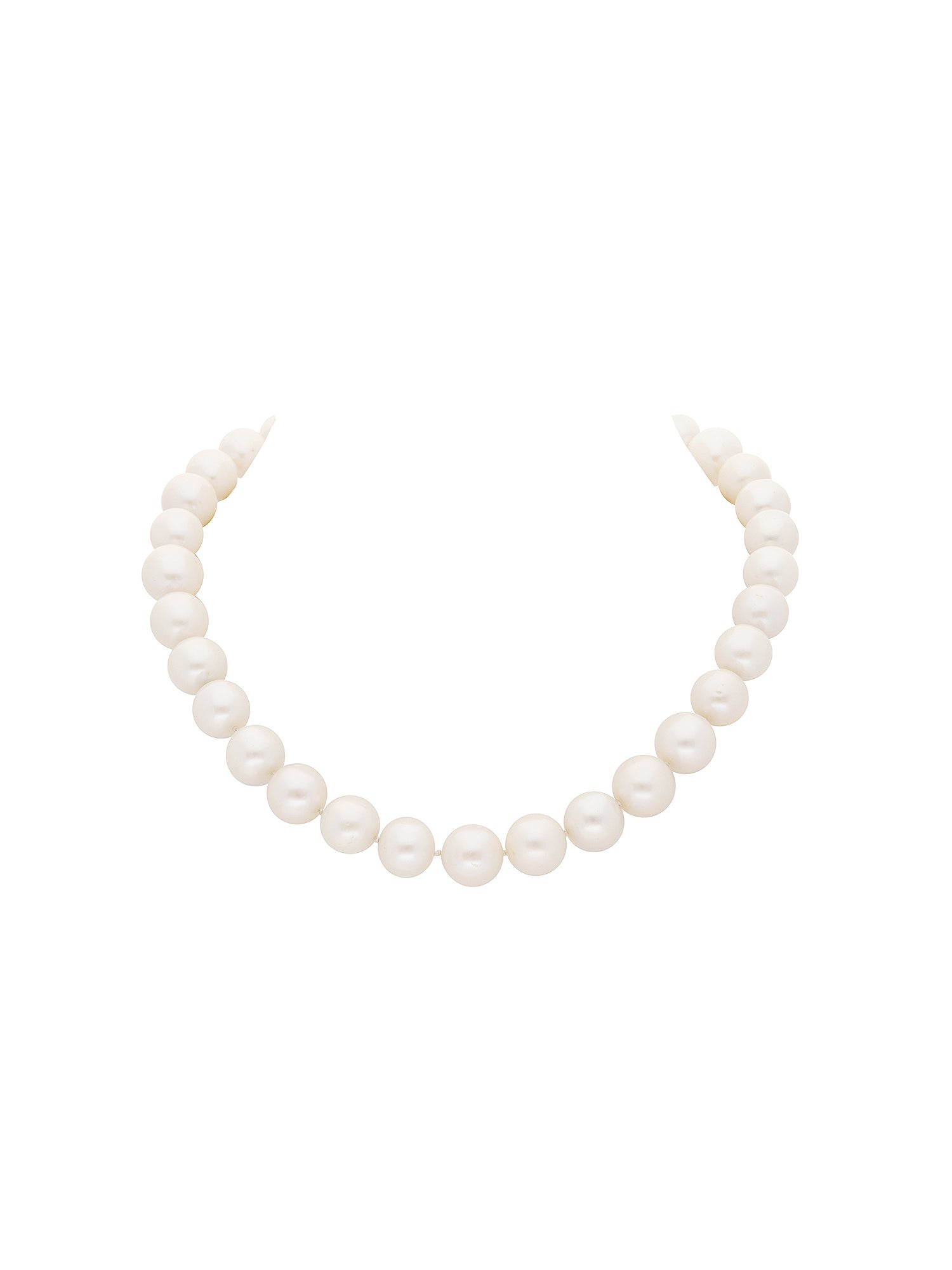 3qty DJV / QTY DISPO : 2-QTY VENDUES : 0-ST : 0% PRIX DJV : 650€ // Argent Rhodié Collier 40cm perles d'eau douce avec fermoir argent rhodié pavée de Burmalite blanche /// RECO : 588€