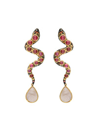 1qty DJV / QTY DISPO : 1-QTY VENDUES : 0-ST : 0% PRIX DJV : 695€ // Vermeil Boucles d'oreilles en vermeil serties de cabochon rubis 18 cts /// RECO : 644€