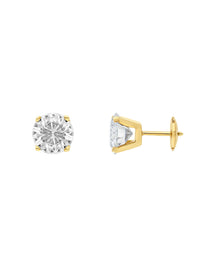 1qty DJV / QTY DISPO : 1-QTY VENDUES : 0-ST : 0% PRIX DJV : 1990€ // Or jaune 18ct Boucles d'oreilles en or jaune 18 carats serties de moissanite taille brillant 8mm /// RECO : 1920€