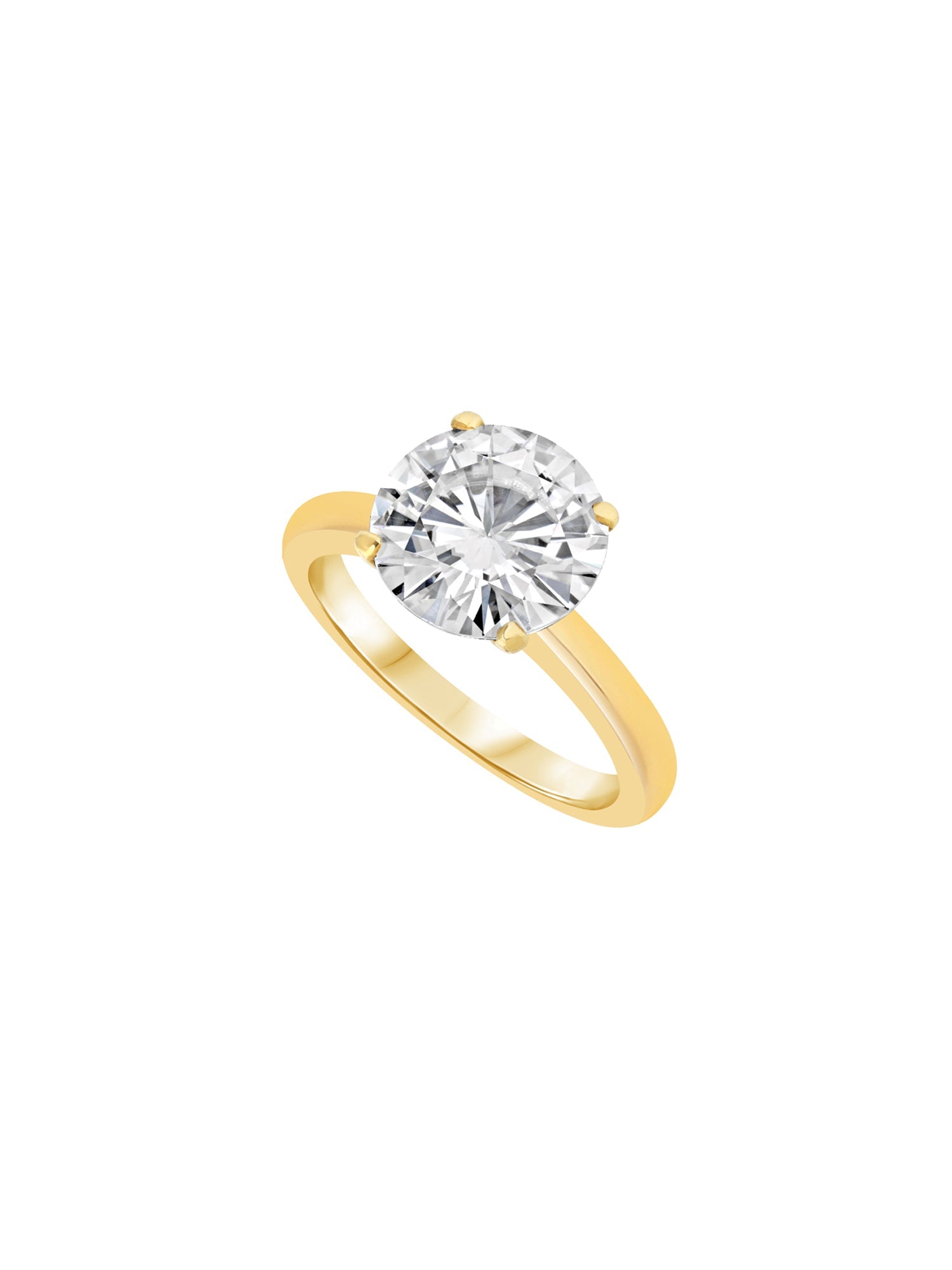 1qty DJV / QTY DISPO : 1-QTY VENDUES : 0-ST : 0% PRIX DJV : 1990€ // Or jaune 18ct Solitaire sur or jaune 18 carat sertie taille brillant moissanite /// RECO : 2100€