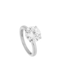 1qty NEW / Or gris 18 ct Solitaire sur or gris 18 carat sertie taille brillant moissanite // RECO : 1800€