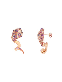 1qty DJV / QTY DISPO : 1-QTY VENDUES : 1-ST : 100% PRIX DJV : 195€ // Vermeil Boucles d'oreilles Serpent en vermeil rose serties d'améthyste 1 /// RECO : 198€