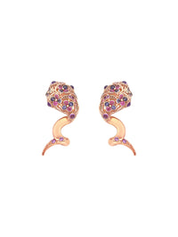 1qty DJV / QTY DISPO : 1-QTY VENDUES : 1-ST : 100% PRIX DJV : 195€ // Vermeil Boucles d'oreilles Serpent en vermeil rose serties d'améthyste 1 /// RECO : 198€