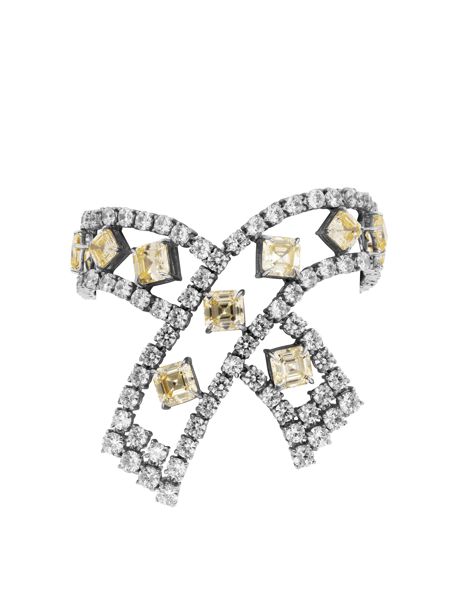 1qty NEW / Argent Rhodié bracelet sur argent rhodié serti de burmalite™ taille asscher jonquille // RECO : 880€