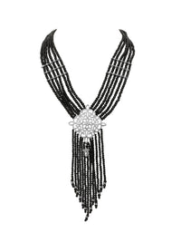 1qty NEW / Argent Collier perle grenat multirangs pavage Burmalite blanche taille brillant // RECO : 825€